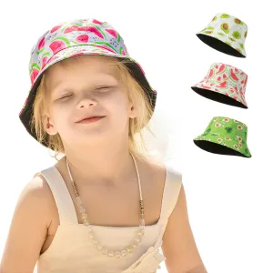 2-6 Years Old Spring and Summer Sun Protection Babies' Beach Baby Sunhat Fruit Printed Breathable Children's Bucket Hat