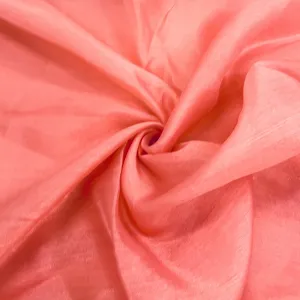 Coral Pink Solid Tissue Fabric