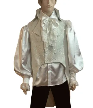 English Regency Double Bressted Men's Vest in Snow White